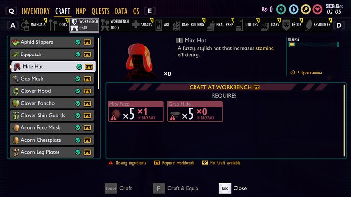 Grounded armor tier list Mite Hat
