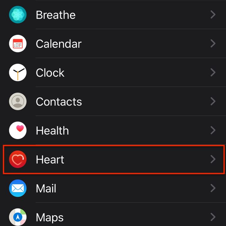 Apple Watch heart rate