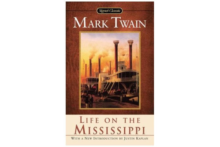 Photo shows the cover of the book with a picture of two steam boats. Above the picture is the author's name and the title is at the bottom