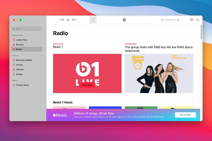 Apple's Music app on MacOS Big Sur