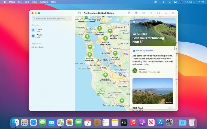 MacOS Big Sur hands-on review: Apple Maps guides