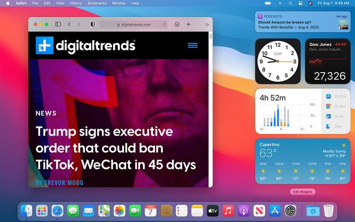 MacOS Big Sur hands-on review: Notification Center widgets