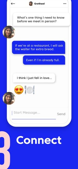 Screenshot of the Match app showing a chat where two people are connecting