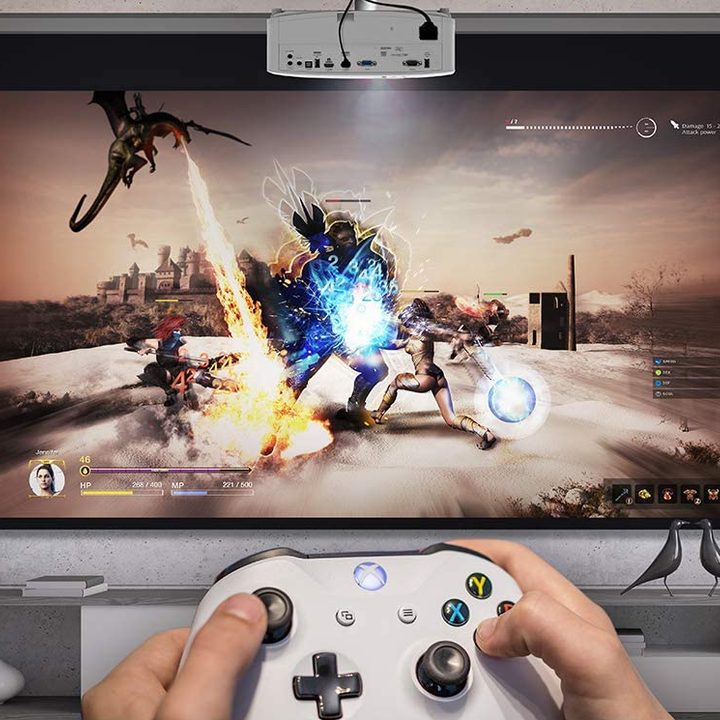 Gaming on the Optoma UHD50C projector.