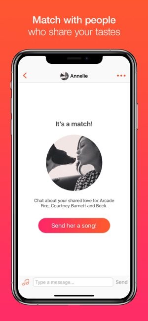 Screenshot of the Tastebuds app showing the matching feature