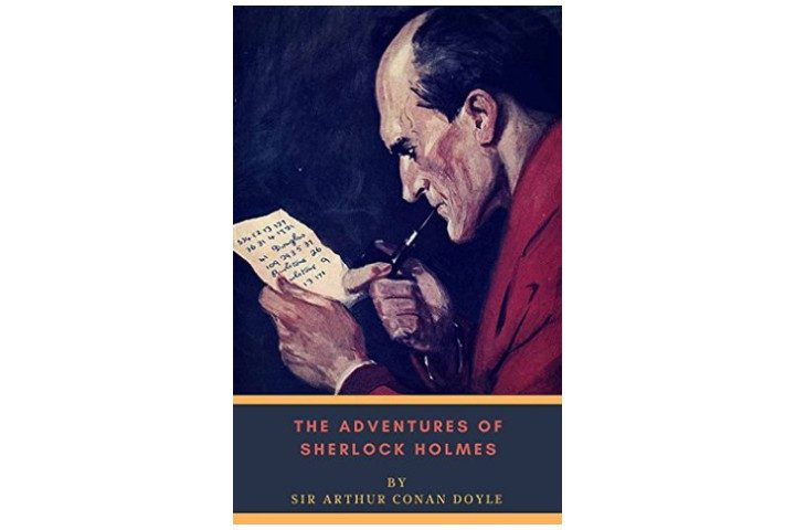 Picture shows the book cover with an illustration of a man smoking a pipe and reading a letter, with the book title and author name at the bottom