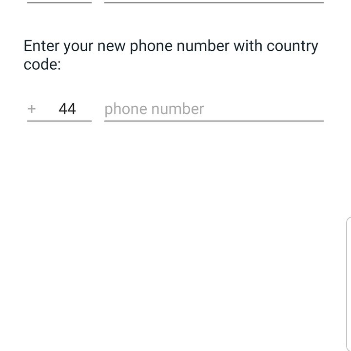 Screenshot of WhatsApp showing the screen to change your number