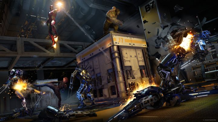 The Avengers fight robots in Marvel's Avengers