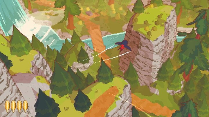 A bird flies around in A Short Hike.