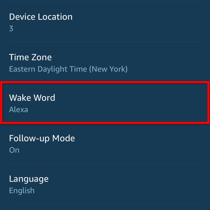 Amazon Alexa App Wake Word