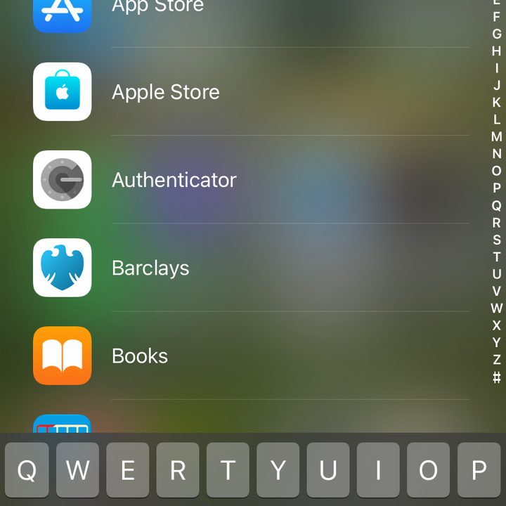 App Library search.