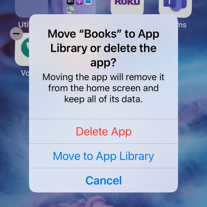 Controls for App Library in iOS 14.
