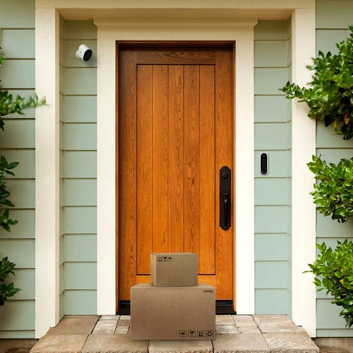 Arlo Pro 3 Home Security Camera System watching front door.