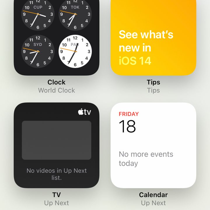 Choosing Home screen widget.