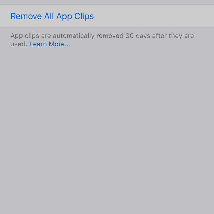 Confirming app clip delete
