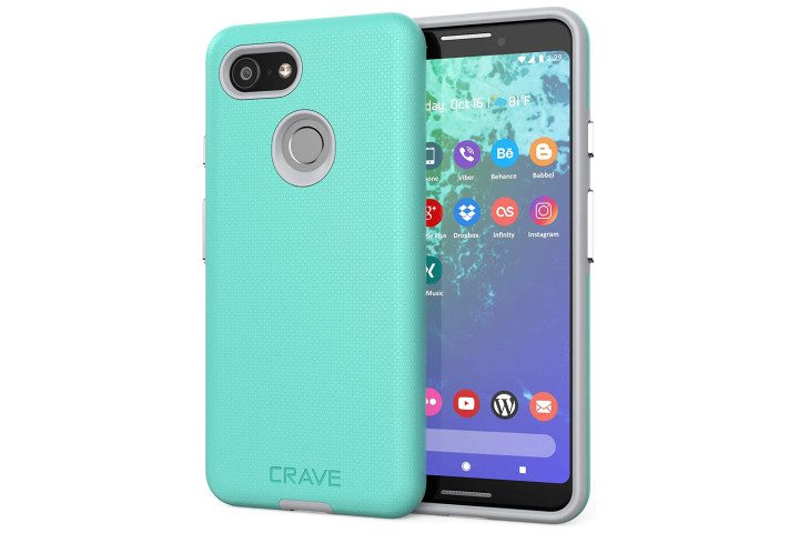 Mint and grey colored Crave DualGuard Protection Series Case for Google Pixel 3.