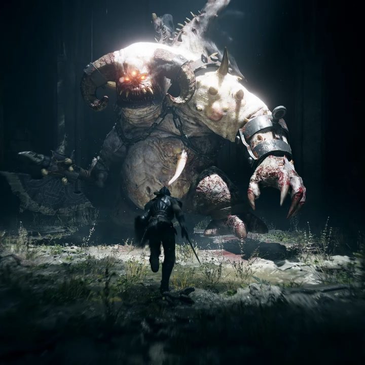 A knight and demon in Demon's Souls Remake.