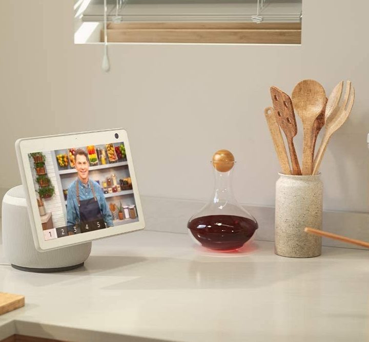 Echo Show 10 in the kitchen.