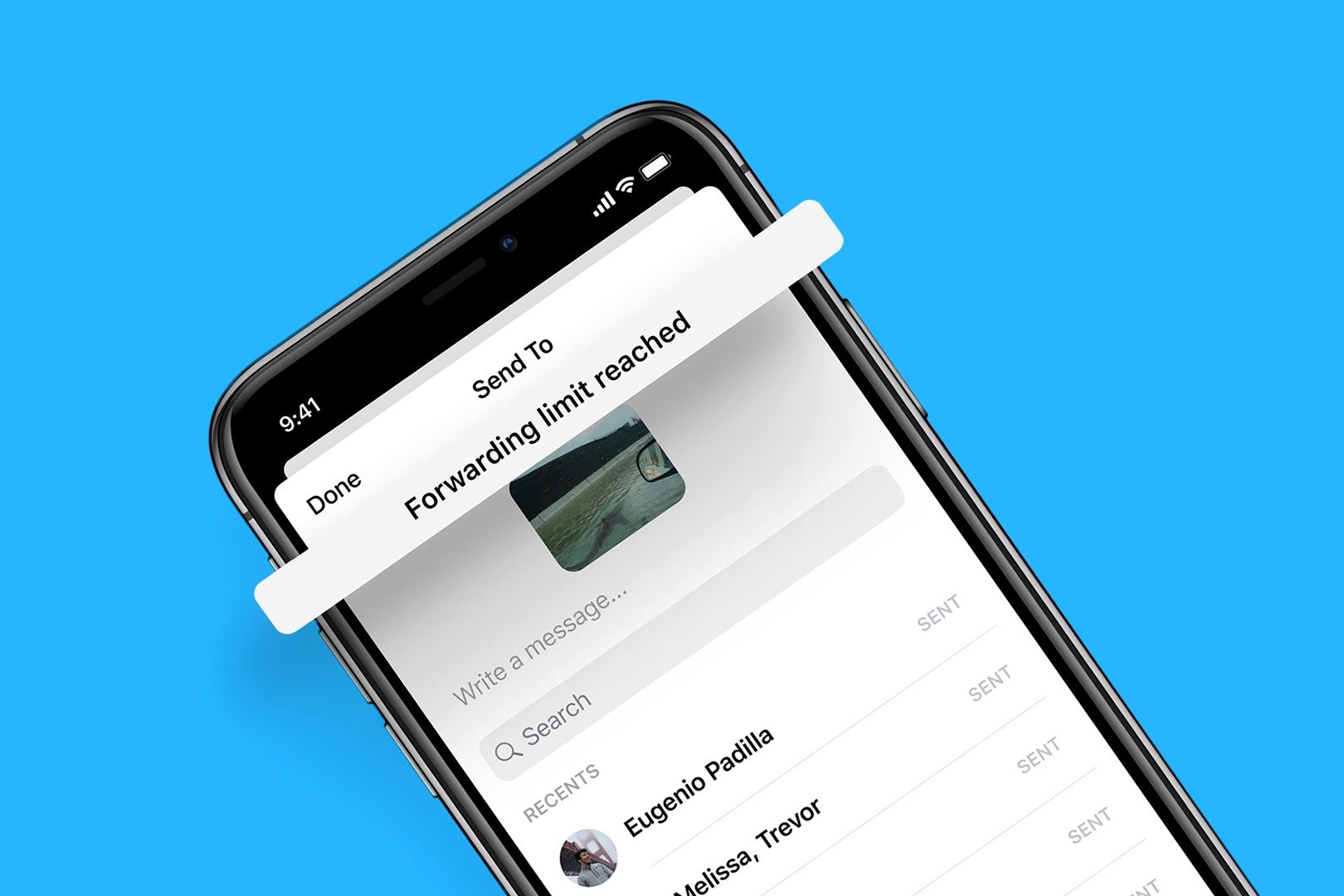Facebook Messenger forwarding limits