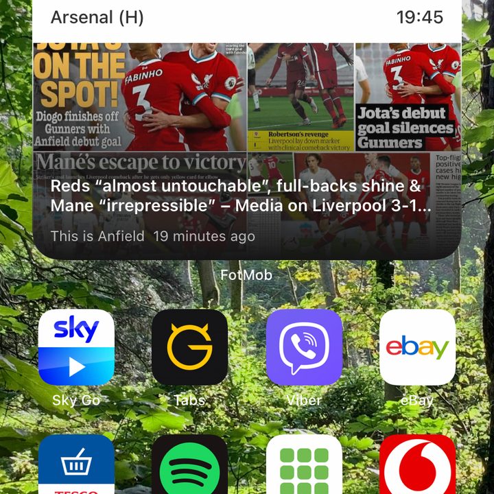 FotMob home screen widget