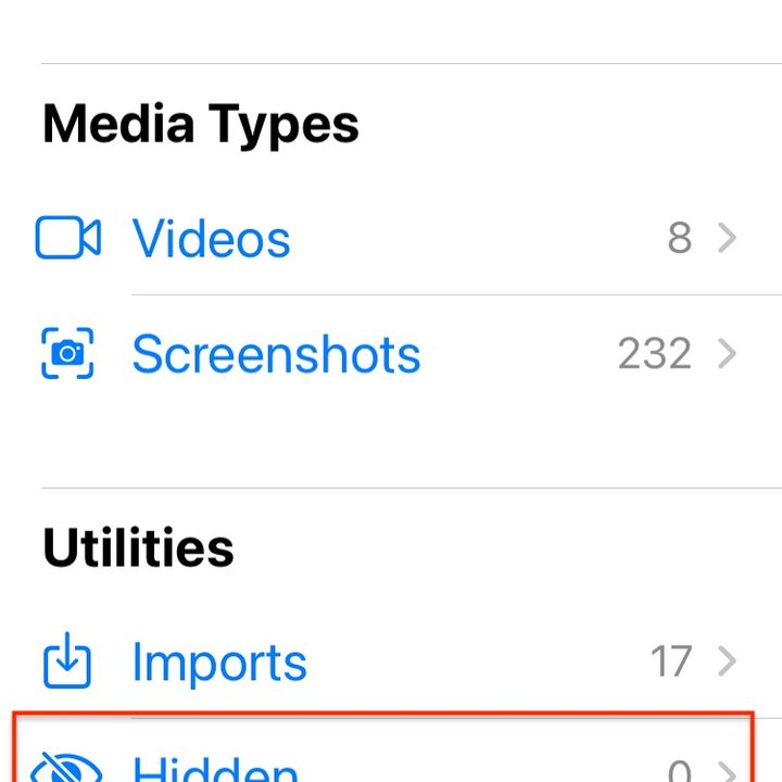 iOS 14 Hidden Photos.