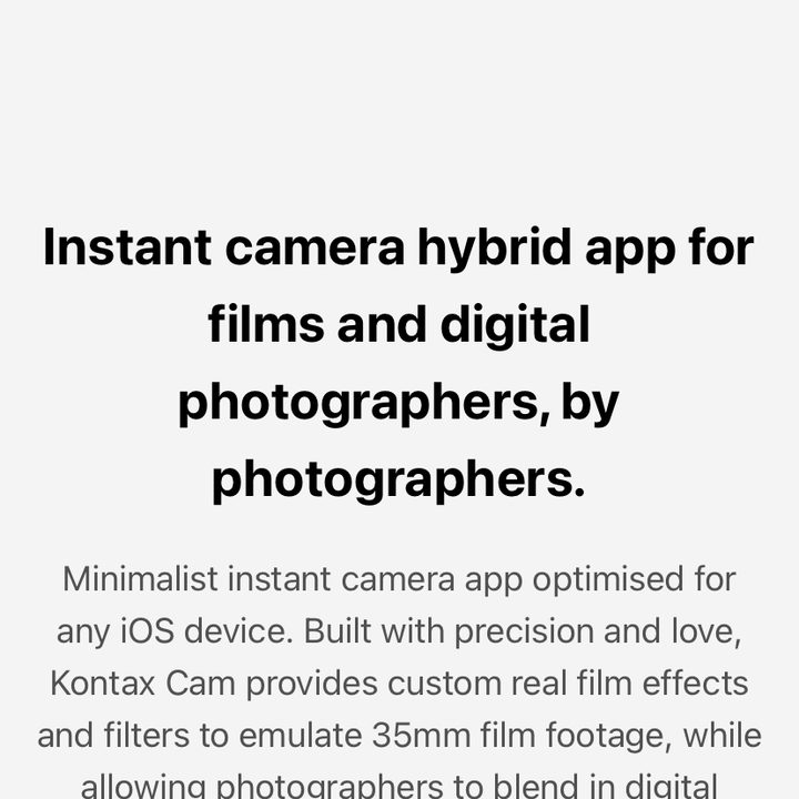 iOS 14 app clips Kontax Cam
