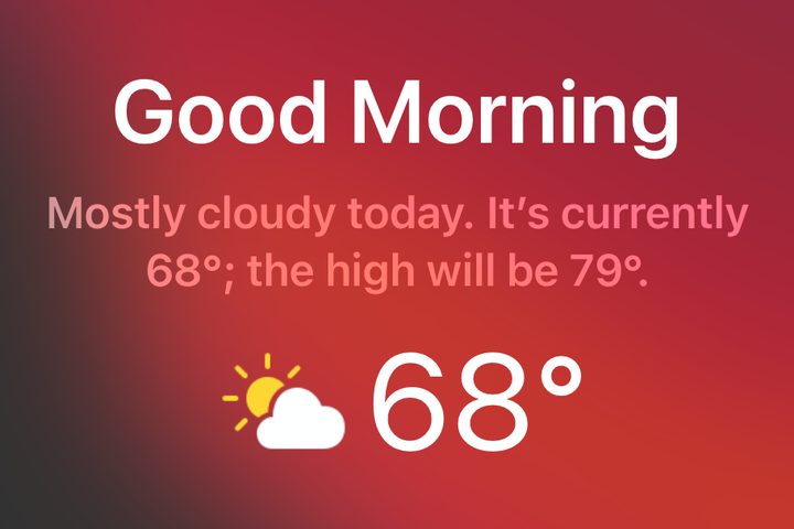 iPhone Good Morning Weather