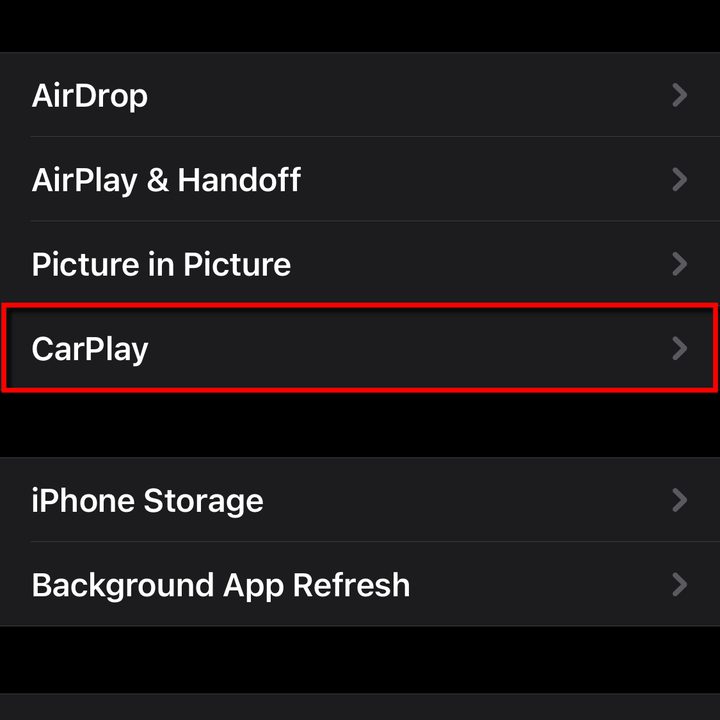 iPhone Select CarPlay
