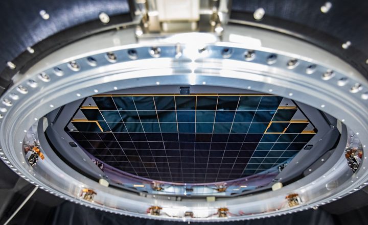 The complete focal plane of the future LSST Camera is more than 2 feet wide and contains 189 individual sensors that will produce 3,200-megapixel images. Crews at SLAC have now taken the first images with it.