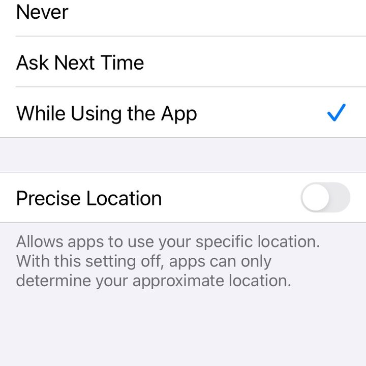 Location Services iOS 14 while using the app.