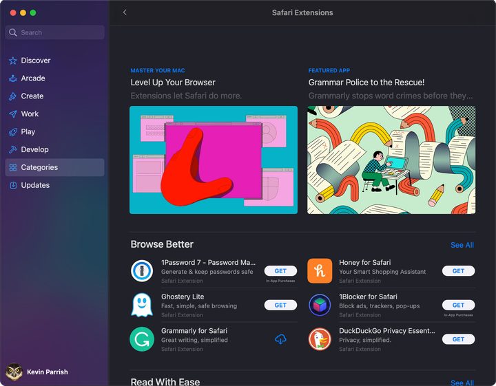 MacOS Big Sur Safari Extensions