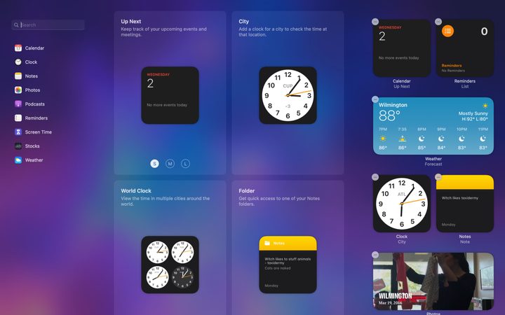 MacOS Big Sur Widget Library