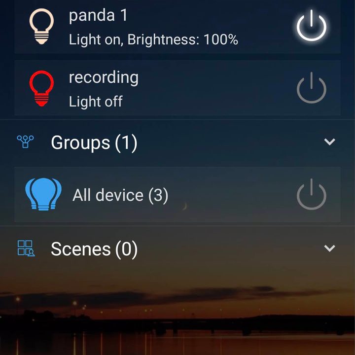 Screenshot from Magic Home App
