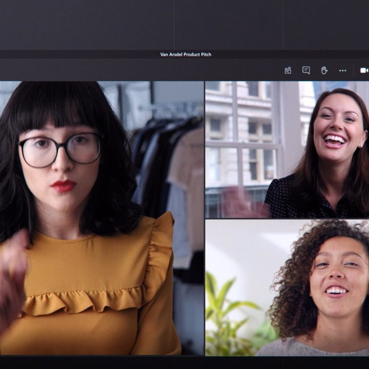 Three women in a Microsoft Teams meeting.