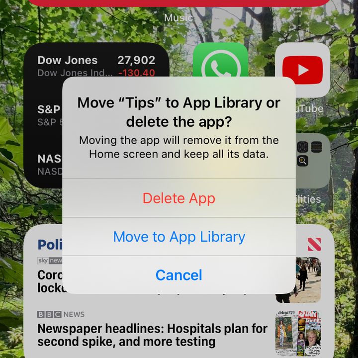Move to App Library option.