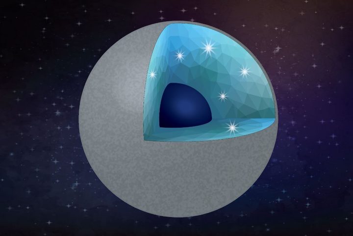 llustration of a carbon-rich planet with diamond and silica as main minerals.
