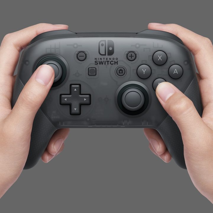 A pair of hands holding a controller.