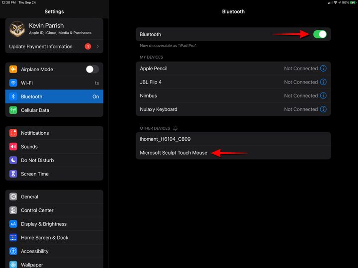 Pair Bluetooth Mouse to iPad