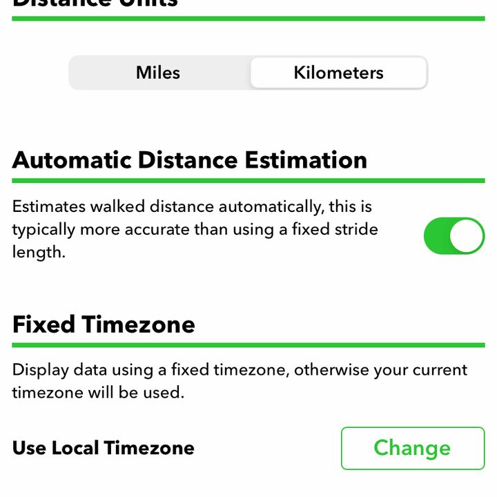 Pedometer++ settings