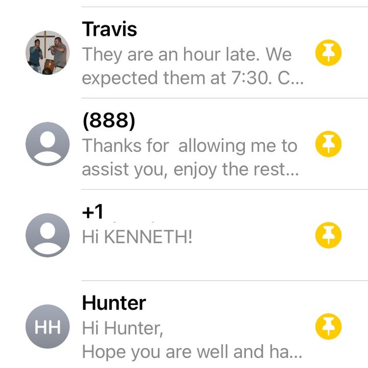 Pin iMessages list of contacts in iOS 14.