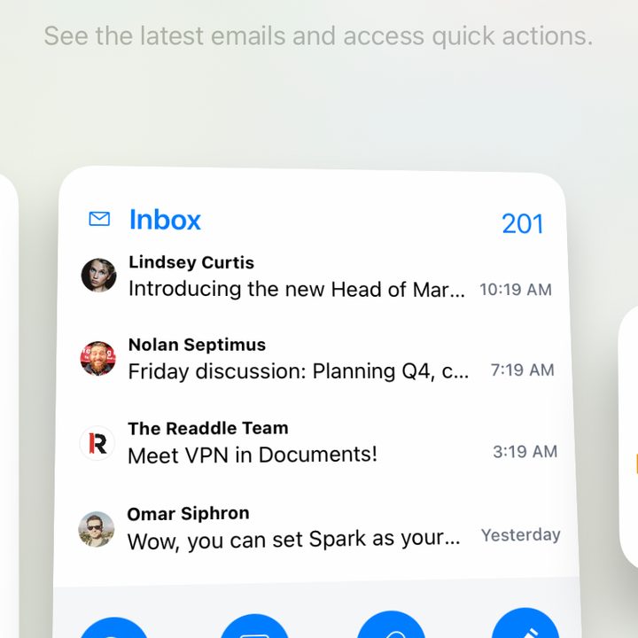 Spark emails and actions