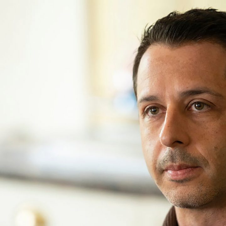 Kendall Roy (Jeremy Strong) from Succession in a close up.