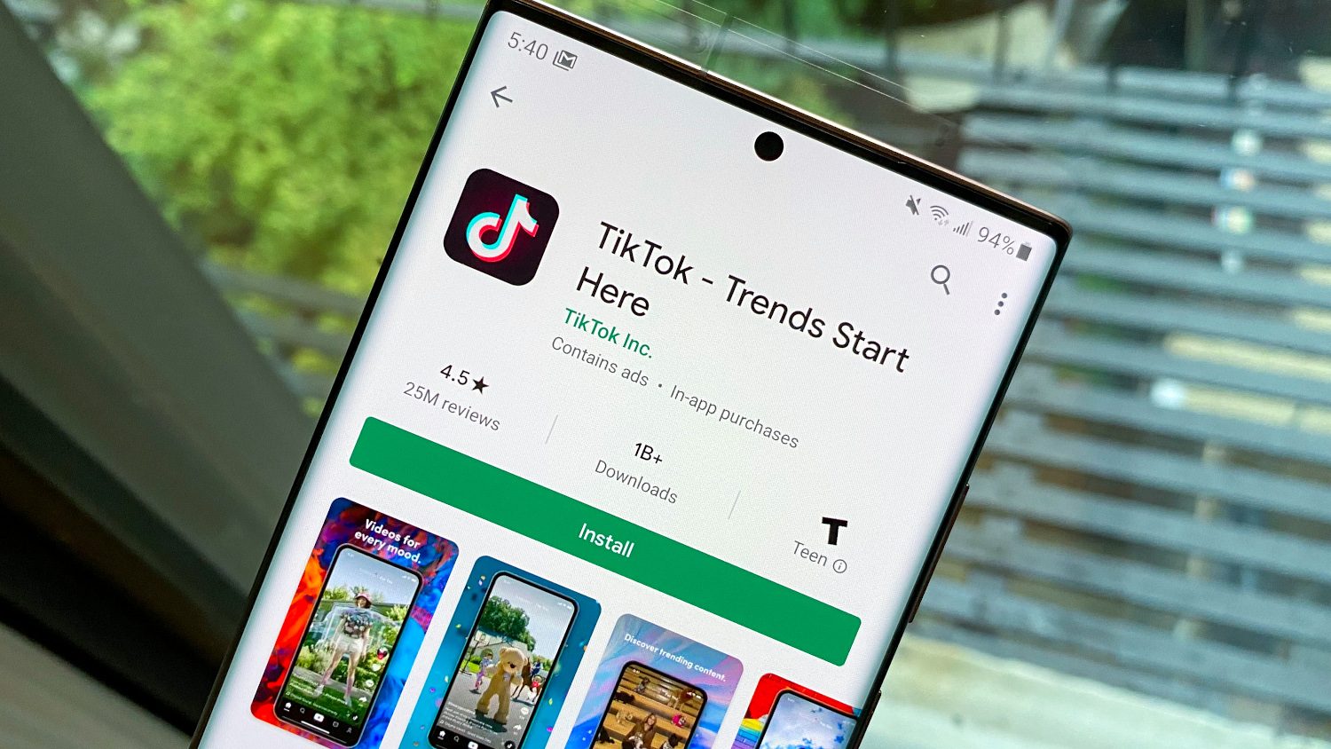 TikTok's Play Store listing.
