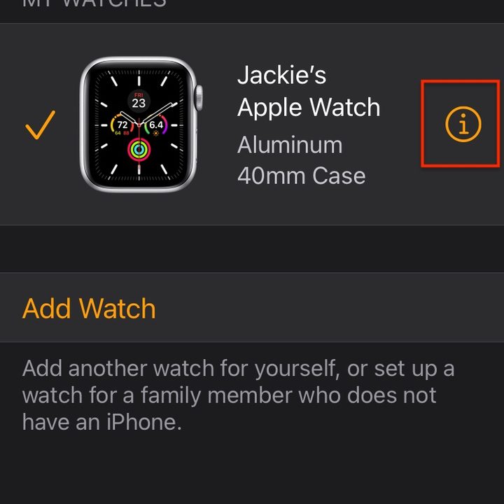 Unpair Apple watch.