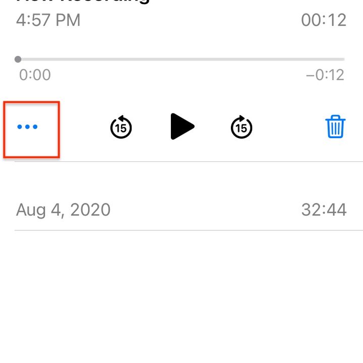New recording with Voice Memo in iOS 14.