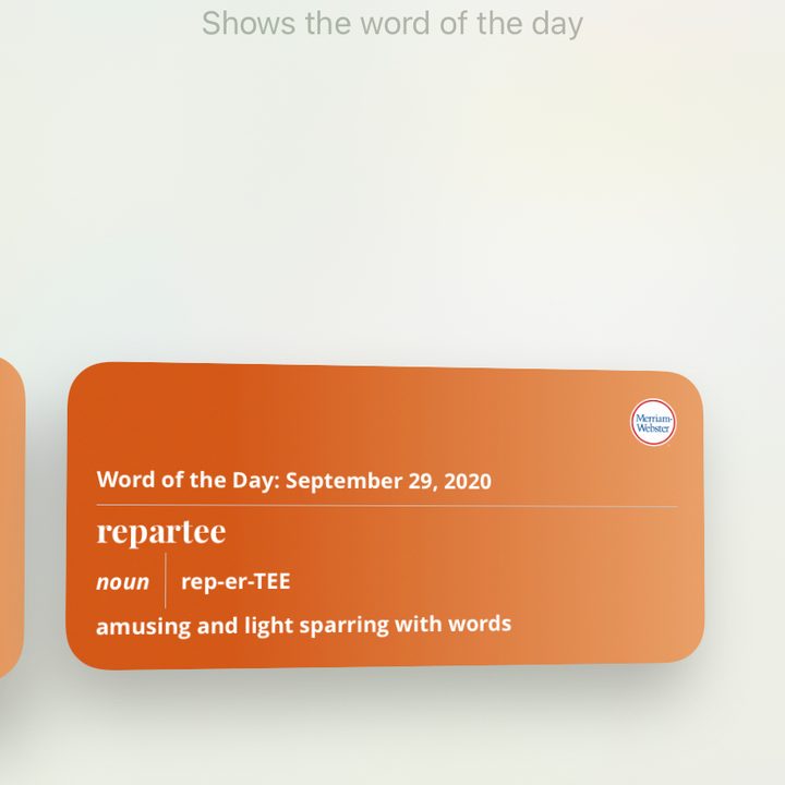 Widget selection Merriam-Webster Dictionary