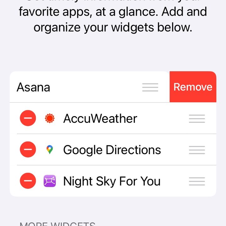 Adding widgets to the Control Center.