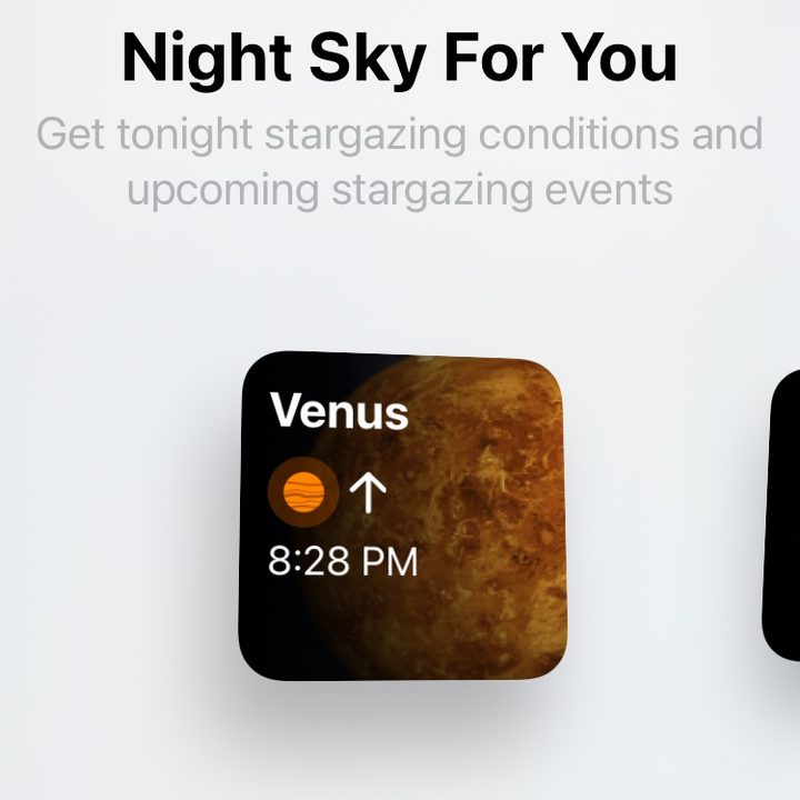 Night Sky widget in iOS 14.