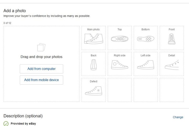 Add photos seller listing eBay screenshot