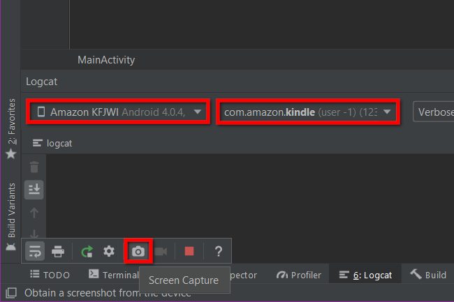 Android Studio Click Screenshot Tool